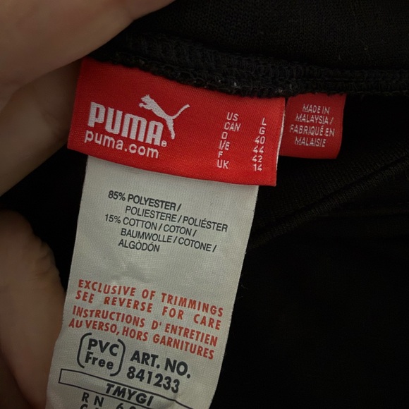 Puma Black Pants with Red Logo and button closure - Picture 6 of 11